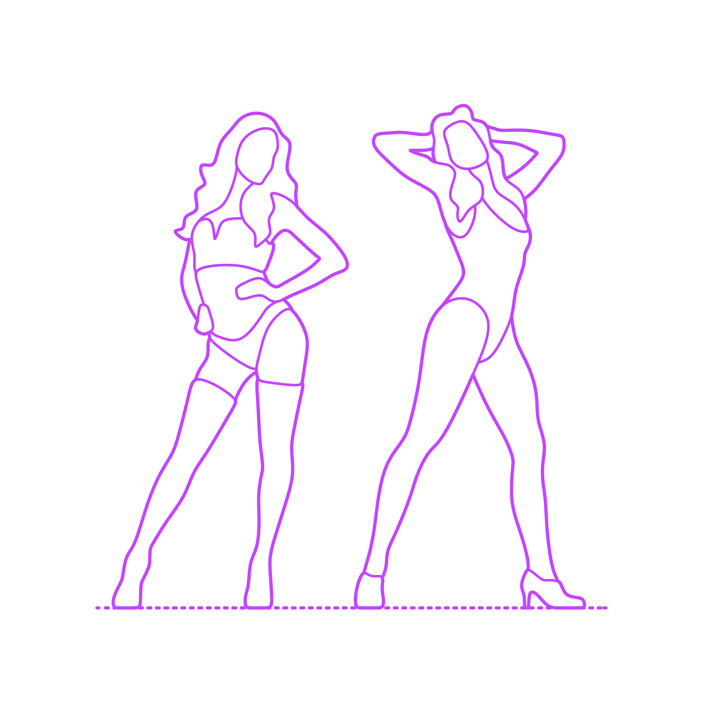 Pop Culture Fashion Models Svg Line Art Free Vectors